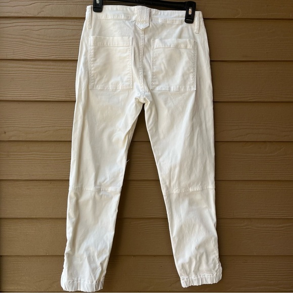 Frame Trapunto Moto Pants with Banded Bottom in Off White Size 26 - Picture 5 of 6